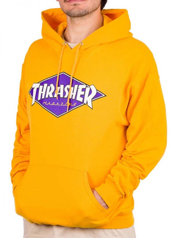 Thrasher Diamond Logo Hoodie - Yellow - Image 2