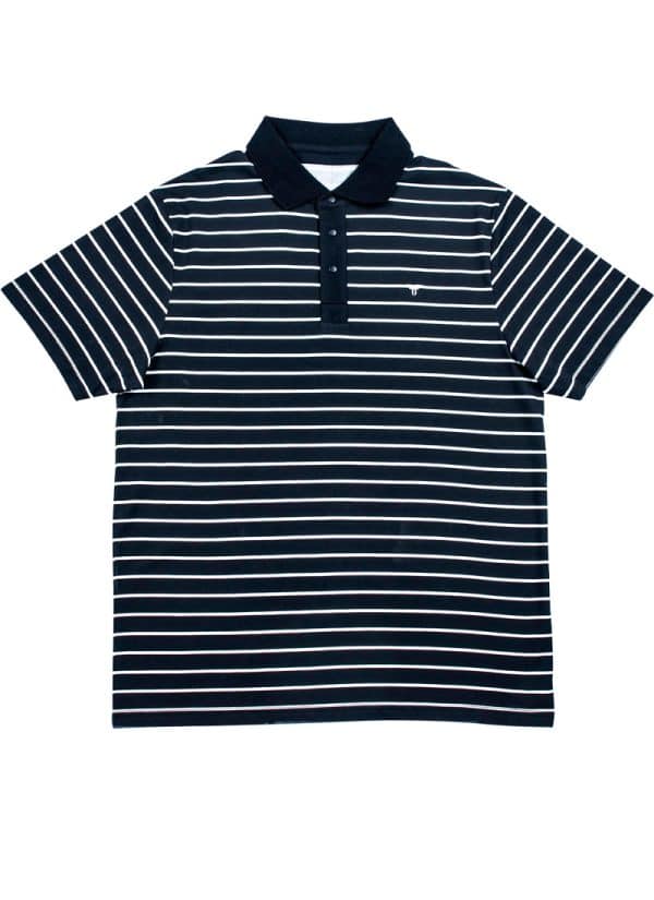 FALLEN POLO TEE - BLACK / WHITE